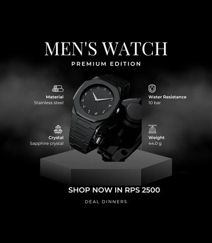 Black Aura Arabic Watch