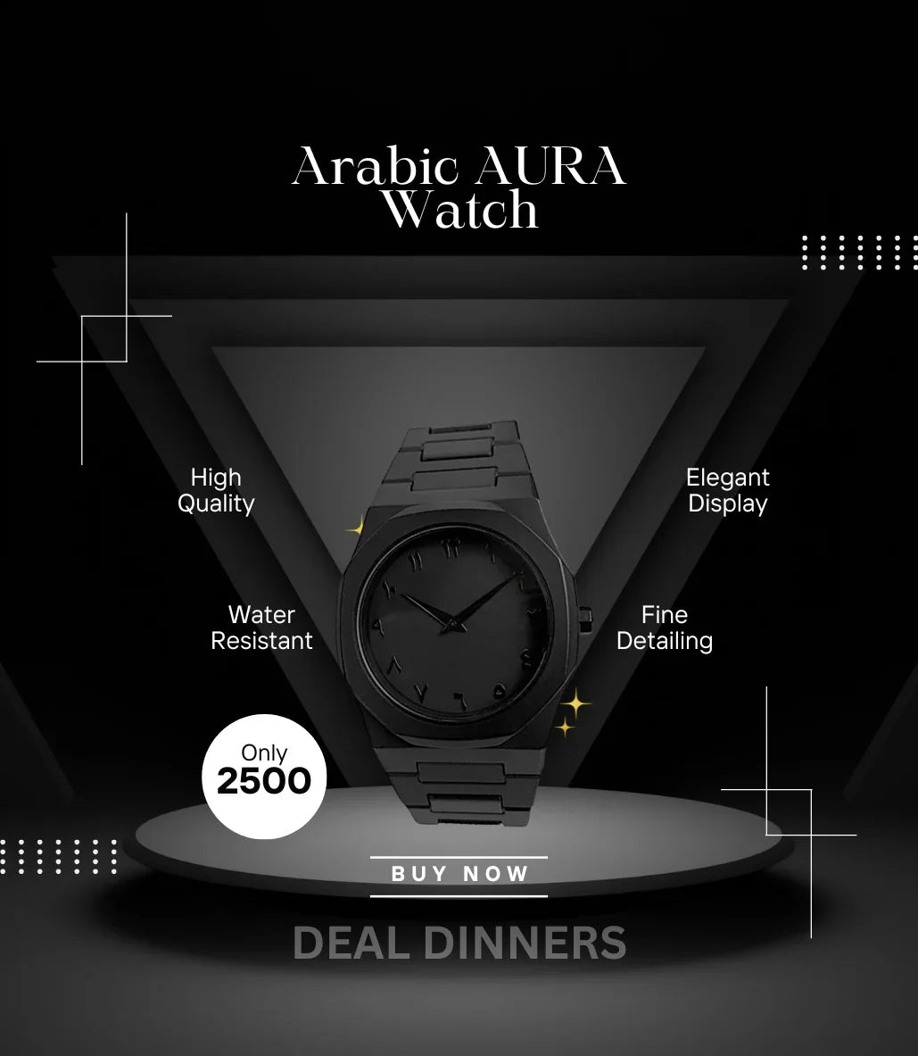 Black Aura Arabic Watch
