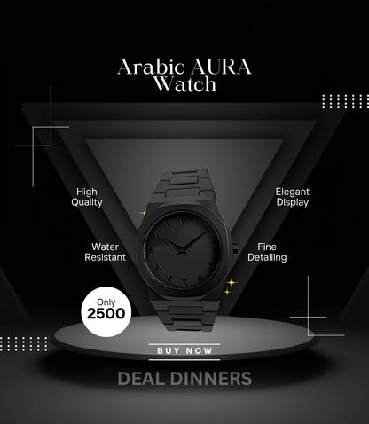 Black Aura Arabic Watch