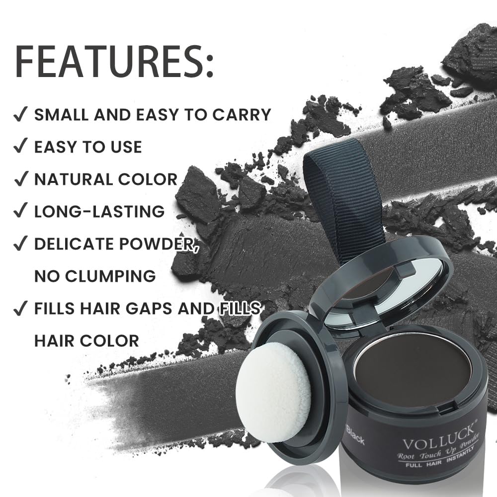 Root Touch up Powder, Instant Hairline Powder for Thinning Areas and Gray Hair Coverage, Natural and Non-greasy Root Cover up for Women and Men
