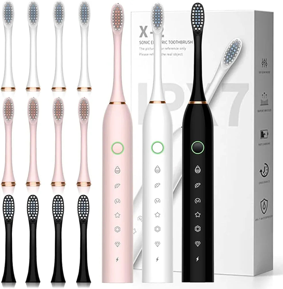 X3 Sonic Electric Toothbrush – USB Rechargeable Waterproof Tooth Brush with 6 Cleaning Modes