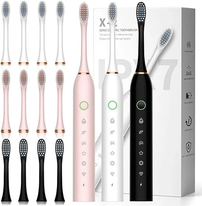X3 Sonic Electric Toothbrush – USB Rechargeable Waterproof Tooth Brush with 6 Cleaning Modes