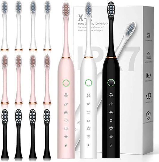 X3 Sonic Electric Toothbrush – USB Rechargeable Waterproof Tooth Brush with 6 Cleaning Modes