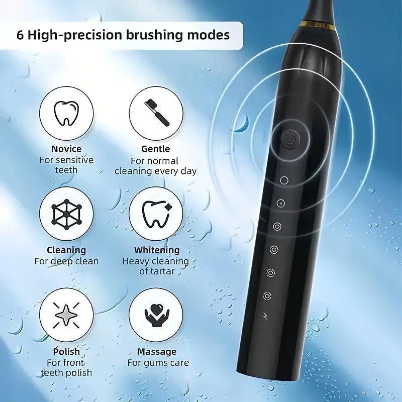 X3 Sonic Electric Toothbrush – USB Rechargeable Waterproof Tooth Brush with 6 Cleaning Modes