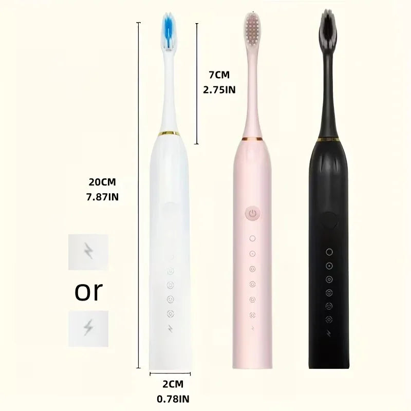 X3 Sonic Electric Toothbrush – USB Rechargeable Waterproof Tooth Brush with 6 Cleaning Modes