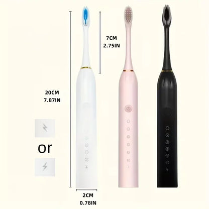 X3 Sonic Electric Toothbrush – USB Rechargeable Waterproof Tooth Brush with 6 Cleaning Modes