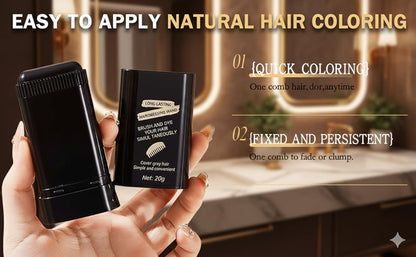 Hair Wax Stick for Flyaways & Grey Hair Coverage | 2-in-1 Hair Styling Wand with Comb | Waterproof Frizz Control & Root Touch Up (20g)