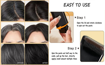 Hair Wax Stick for Flyaways & Grey Hair Coverage | 2-in-1 Hair Styling Wand with Comb | Waterproof Frizz Control & Root Touch Up (20g)