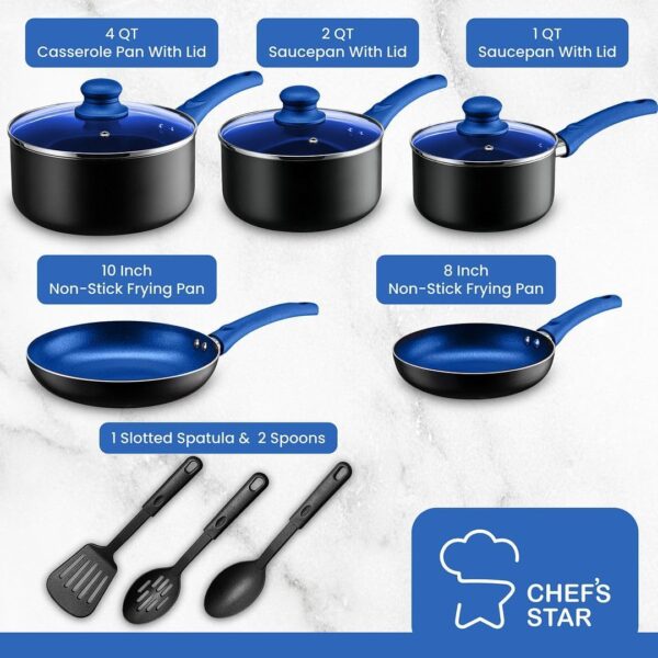 Chef's Star Pots And Pans Set Kitchen Cookware Sets - Image 2